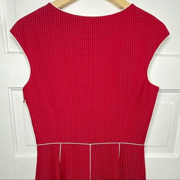 Liz Claiborne Micro Polka Dot Red Sleeveless Dress - Picture 7 of 10